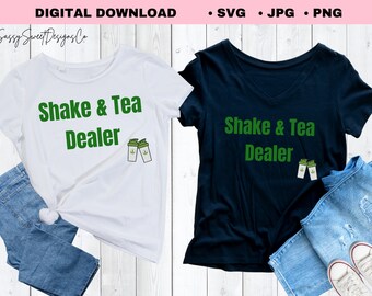 Shake & Tea Dealer SVG PNG JPG - Nutrition Club Design (Digital Download)