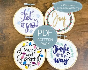 Embroidery Pattern, Christmas Ornaments, Christmas Gifts, Ornament Patterns, Merry Christmas, Downloadable Digital Embroidery Pattern