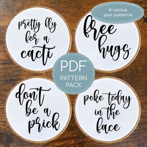Embroidery Pattern, Cactus Puns, Punny Embroidery, Embroidery Lettering, Snarky Embroidery, Downloadable Digital Embroidery Pattern