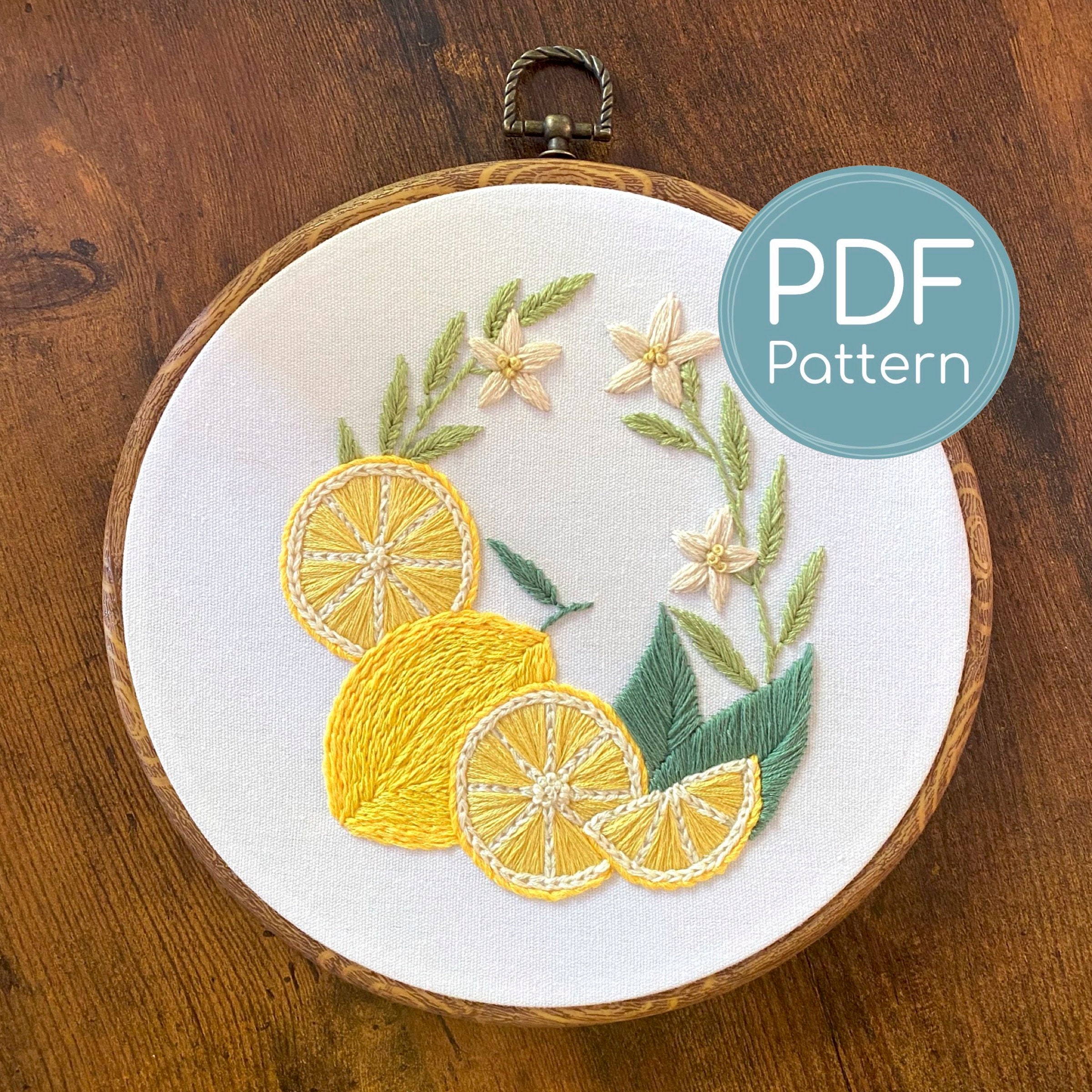 Lemon Hand-Embroidered Pin Lemon Hand-Embroidered Pin