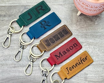 Gepersonaliseerde lederen sleutelhanger, aangepaste sleutelhanger, lederen cadeau, uniek cadeau, zomercadeaus, mannengeschenken, coördinaatsleutelhanger, vrouwcadeau, vadercadeau