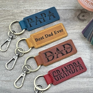 DAD KEYCHAIN, Personalized Dad Keychain, New Dad Gift, Engraved Dad Keychain, Fathers Day Keychain, First Fathers Day, GIFT for Dad, Fathers