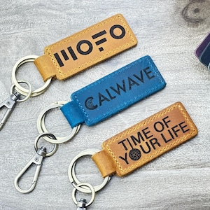 BULK CHRISTMAS Gifts for COWORKERS, Corporate Gifts for Employees with Logo, Employee Gifts, Coworker Gifts, Leather Keychain