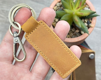 Personalized Leather Keychain | Snap Closure with Keyring and Swivel Clip | Car Key Fob Customized Initials/Name | Labor Day | Driver Gift