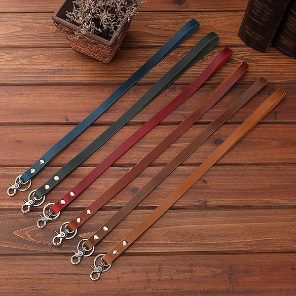 Leder-Lanyard personalisiert, Lehrer-Lanyard Leder-Lanyard für Schlüssel personalisiert, Lanyard-Schlüsselanhänger, Lanyard für ID-Abzeichen, Geschenk für Papa