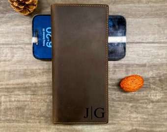 Personalized Leather RFID Wallet, Engraved Genuine Leather Custom Wallet, Anniversary Gift For Him, Husband, Boyfriend, Men, Father, Dad