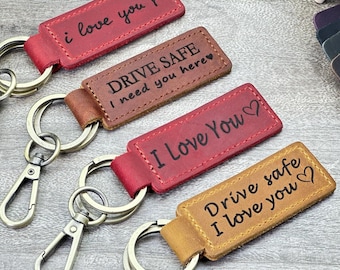 Personalized Leather Keychain, Coordinates Keychain, Where it All Began, 3 year Anniversary Gift, Mens gift, Mothers Day gift