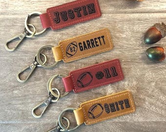 Football Keychain, Football Team Gifts, Football Senior Night Gifts, Personalized Football Gifts, Key Ring, End of Season, Football Banquet