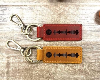 Spotify Song Keychain, Personalised Keyring, Music Code, Wedding Song, Custom Key chain, Engraved Code Keychain, Music Lover Gift