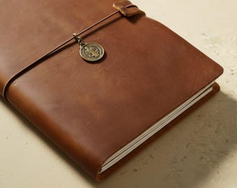 Personalized Leather Journal, Refillable A5 Journal, Full Grain Leather Dairy, Gratitude Journal, Business Gift, Company gift