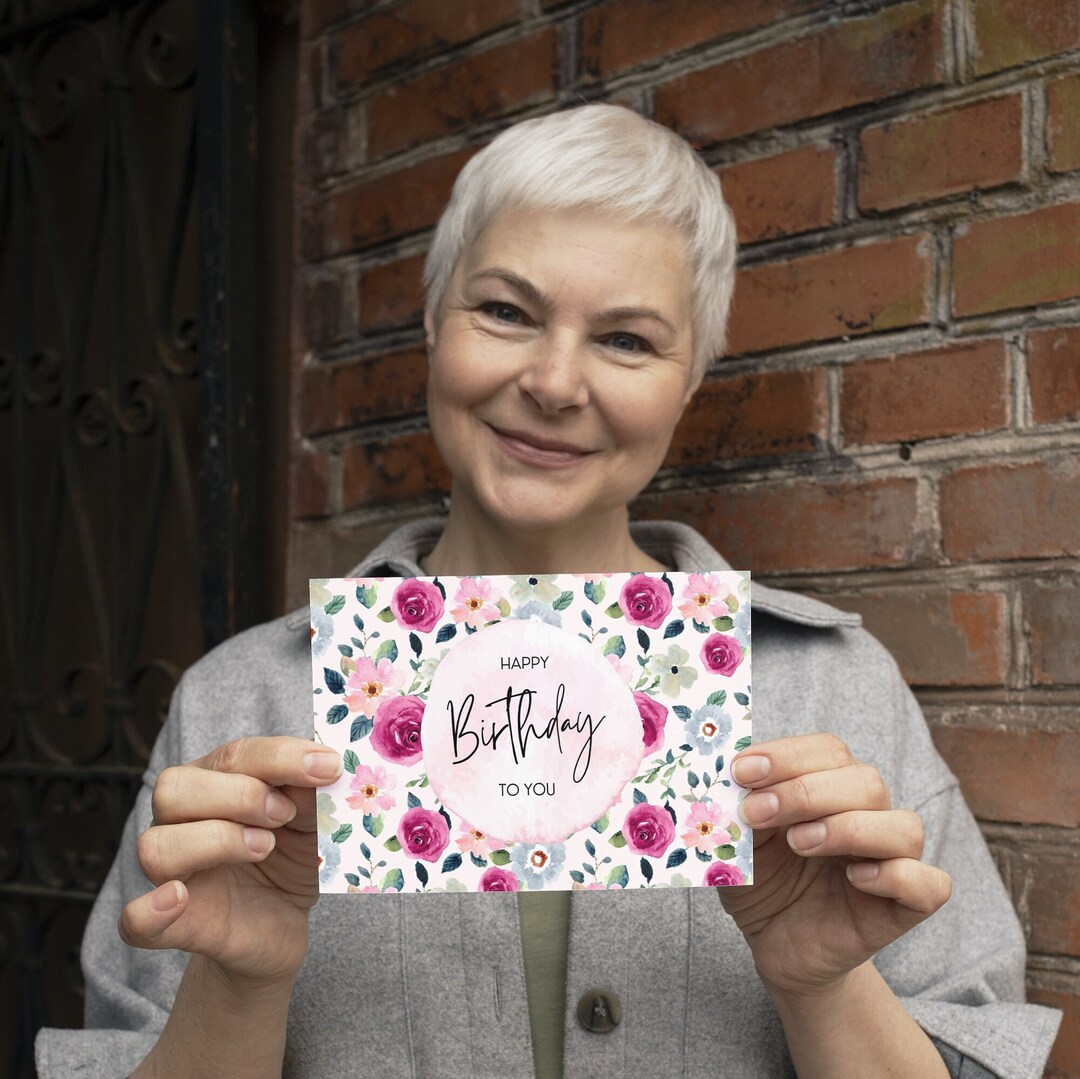 Printable Birthday Card Instant Download 7x5 Inch Cards for Etsy