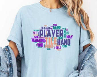 Comfort Colors Mahjong Tshirt, Game Night T-Shirt, Mahjong Lover Gift, Mahjong Player Tshirt,  Mahjong Club Shirt, Game Day Tshirt
