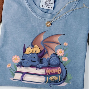 Book Lover Stocking Stuffers, Book Dragons Shirt, Book Lover Tee Shirt, Book Lovers Gifts, Book Lover Shirt, Bookshelf Dragon, Book Worm