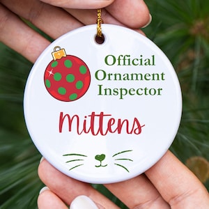 Personalized Cat Ornament, Custom Cat Christmas Ornament, Pet Ornament, Cat Name Christmas Ornament,  Pet Ornament Gift, Cat Mom Gift