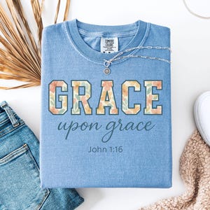 Comfort Colors Christian Shirt: Grace Bible Verse, Women&#39;s Relaxed Fit