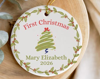 Baby First Christmas Ornament, Custom Baby Ornament, Baby Name Ornament, Personalized Baby Ornament, Baby Keepsake, Baby Gift