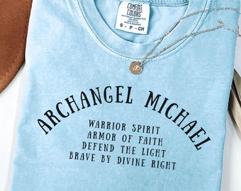 Comfort Colors Angel Shirt, Archangel Michael Tshirt, Spiritual Tshirt, Religious Tshirt, Faith Gift, Angel Lover Gift, Faith Based Tee