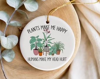 Gift for Plant Lover, Plant Lady Ornament, Funny Gardening Gift, Green Thumb Keepsake