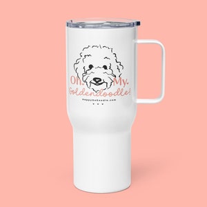 Goldendoodle Stainless Steel Tumbler Travel Mug With Handle Golden Doodle Gifts For Dog Mom 25 oz Insulated Tumbler With Lid Doodle Dog Mom