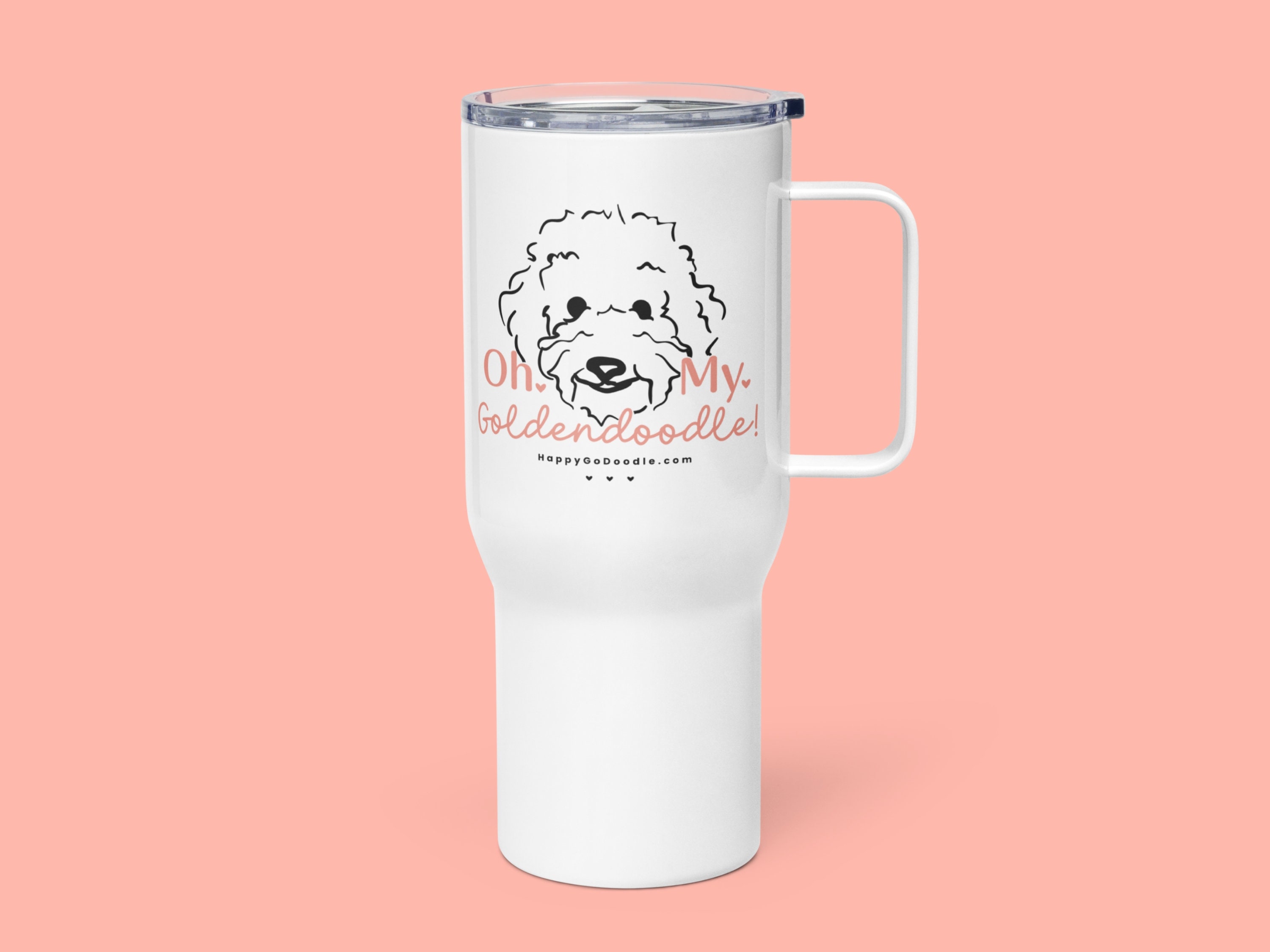 Goldendoodle Reusable Coffee Cup - Pink Goldendoodle Reusable Coffee Cup - Pink