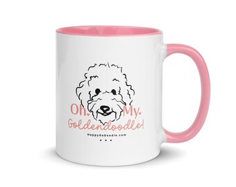 Goldendoodle mok met roze rand koffiemok voor Golden Doodle Mom Dog Coffee Cup Doodle Dog Mug Coffee Mug Gift Dog Mom Gift