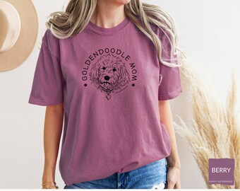 Camisa Goldendoodle Goldendoodle Dog Mom Gift para ela Golden Doodle Mom Camiseta Goldendoodle Dog Owner Gift Cores confortáveis