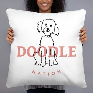 Goldendoodle Throw Pillow Dog Lover Pillow Doodle Mom Home Decor Accent Pillow Dog Lover Gift Dog Home Decor Golden Doodle Throw Pillow