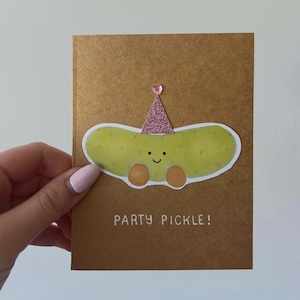 carte d'anniversaire de cornichons | Carte d'anniversaire faite main | Carte d'anniversaire drôle | Comprend un cachet de cire + une enveloppe : une jolie carte pour un ami ou un partenaire |