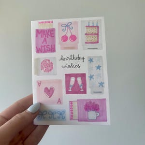 Carte d'anniversaire Pinterest | Style boîte d'allumettes esthétique | Carte faite main pour elle | Jolie carte pour meilleure amie ou meilleure soeur | Cire incluse