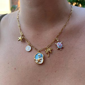 Customizable Charm Necklace - Create Your Own Personalized Gold Charm Jewelry - Handmade Gift for Her - Beachy Jewelry - Cowgirl Necklace