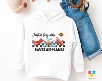 Toddler Hoodie Boys Birthday Gift for Kids Airplane Graphic Sweatshirt for Boys Pullover Sweater for Kids Toddler Gift for Plane Lover