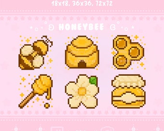 Pixel Honey Bee Sub/Bit Badges for Twitch/Discord/YouTube