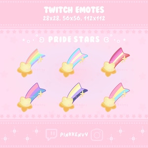 Pastel PRIDE Star Emotes for Twitch/Discord/YouTube
