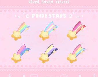 Pastel PRIDE Star Emotes for Twitch/Discord/YouTube