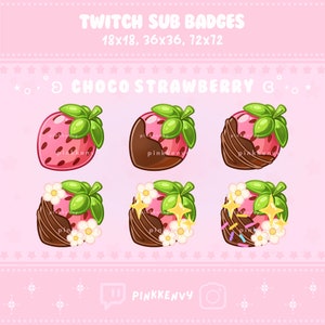 Chocolate Strawberry Sub/Bit Badges for Twitch/Discord/YouTube