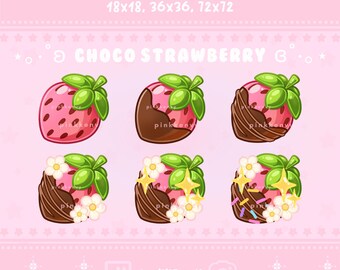 Chocolate Strawberry Sub/Bit Badges for Twitch/Discord/YouTube