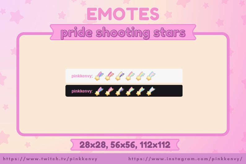 Pastel PRIDE Star Emotes for Twitch/discord/youtube Etsy