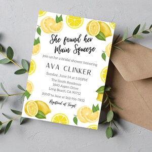 Main Squeeze Bridal Party Invitation Template