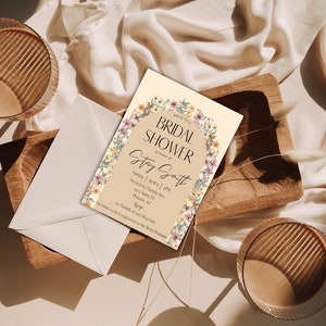 Arch Boho Bridal Shower Invitation Template