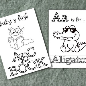 ABC Baby Shower Coloring Book Activity - Digital Download