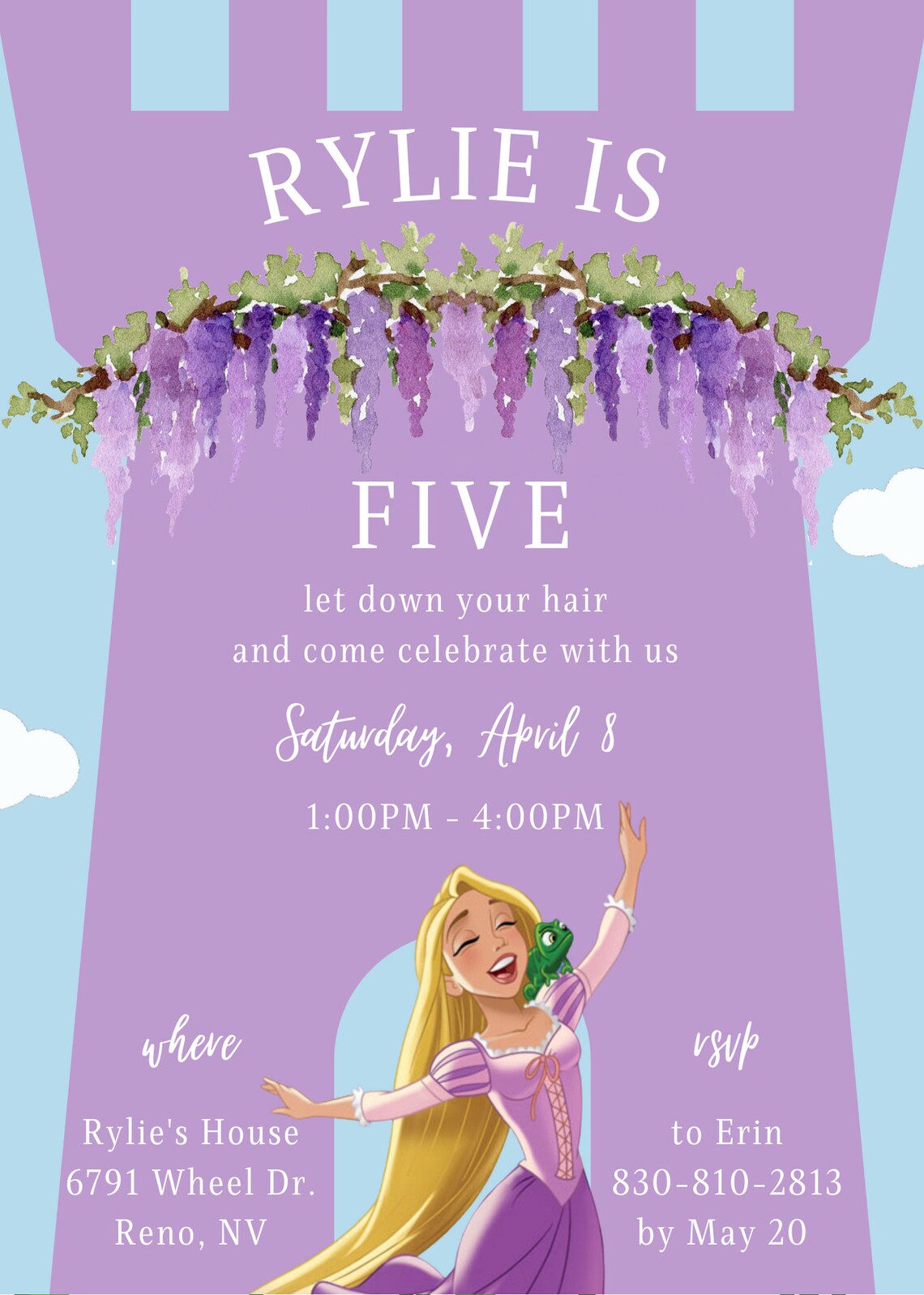 Tangled Birthday Party Invitation Template - Etsy