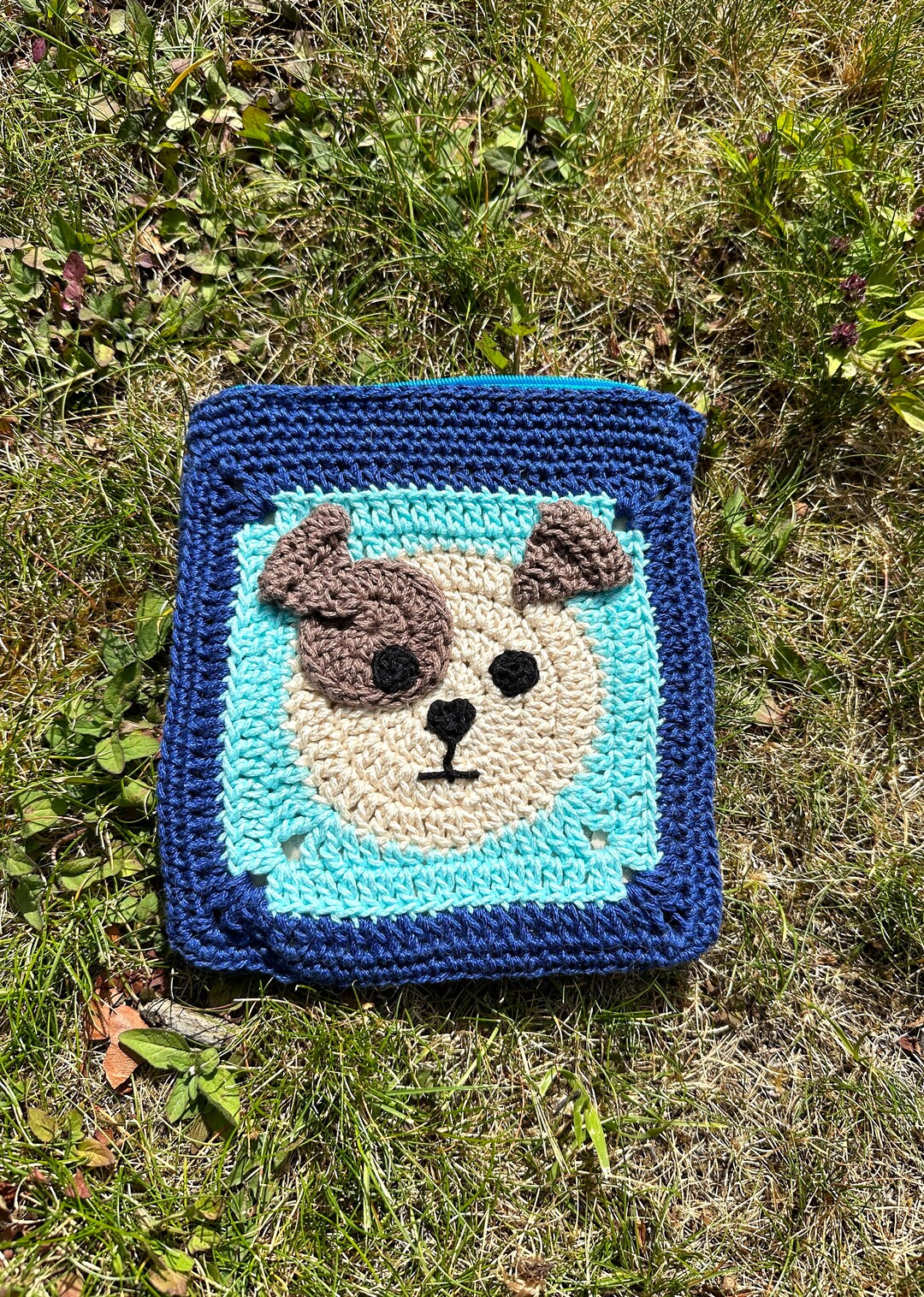 Dog Granny Square Crochet Purse Etsy