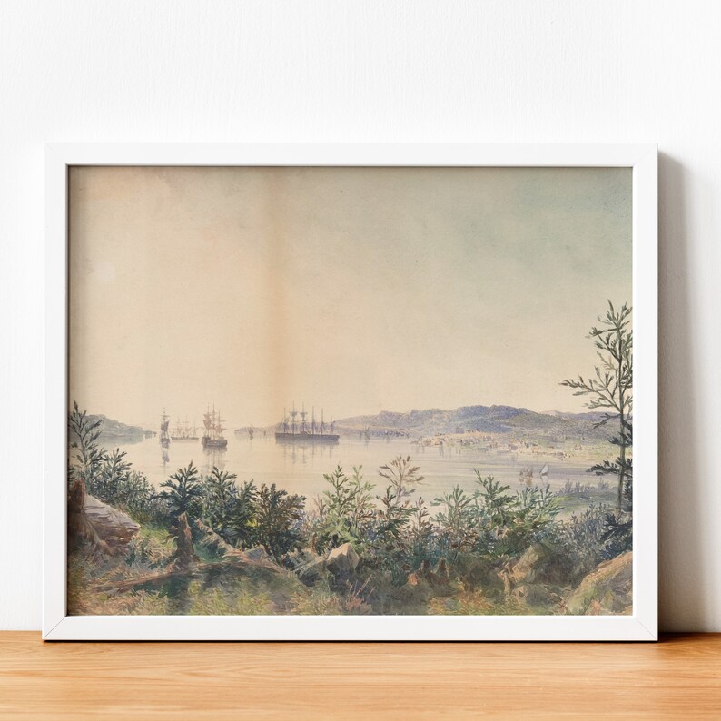 Coastal Wall Art, Vintage Canvas Print, French Country Decor, Coastal Wall Decor, Printable Oil Painting Poster, Living Room Art Prints image 7