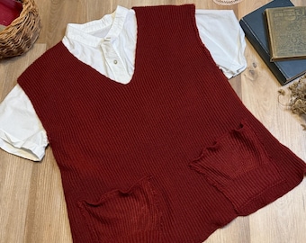 Débardeur en tricot recyclé avec poches souples et ourlet couleur laitue