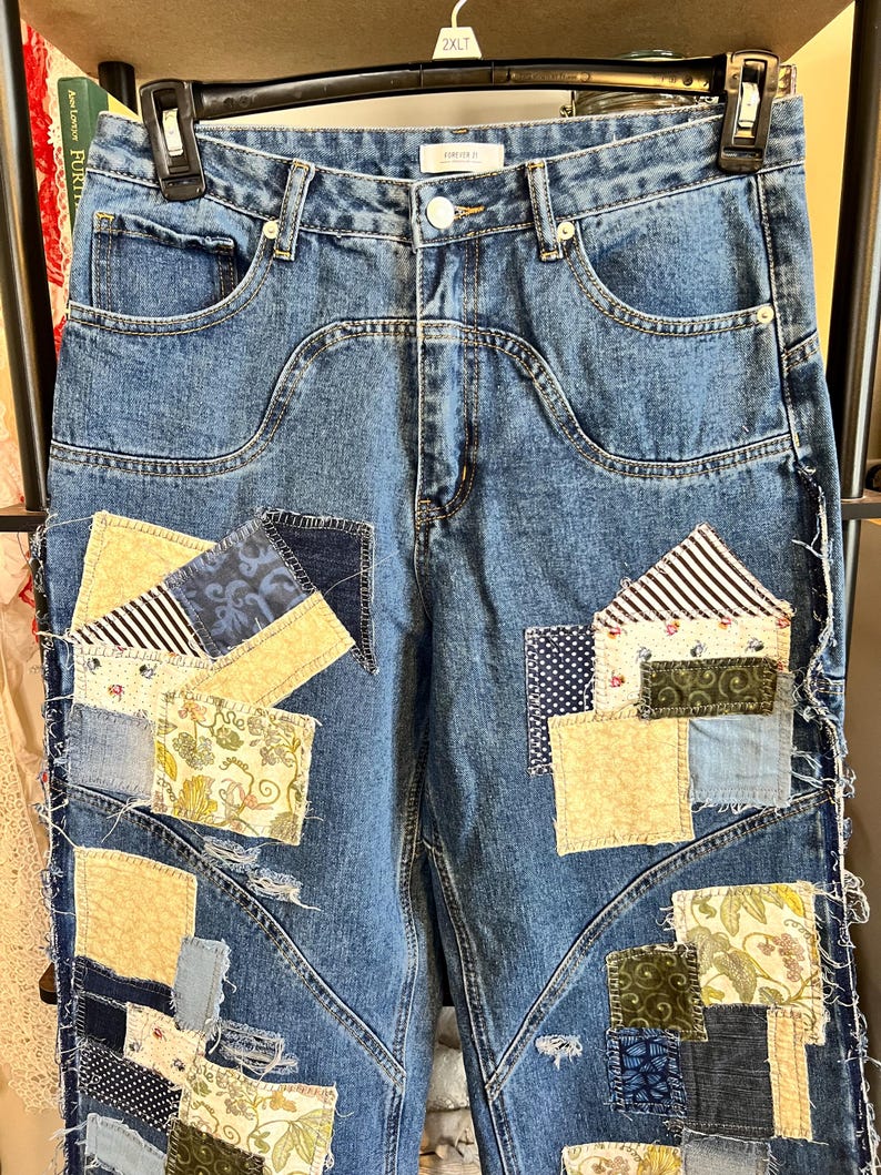 Upcycled Reworked Patchwork Cottagecore Vintage-inspired Distressed ...