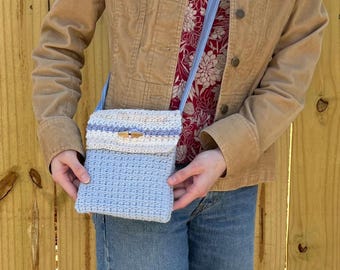Sac à main en crochet recyclé | Fait main avec doublure et bouton recyclés | Durable | Respectueux de l'environnement