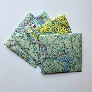 Sectional chart thank you card with envelope 3.5x3.5 in 1 count| sectional chart art| plane card| commercial/ student pilot gift