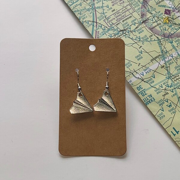 Paper Plane Earrings Etsy
