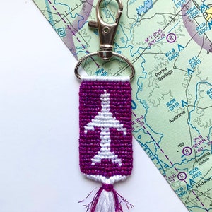 Airplane keychain| gift for pilot| custom colors| student pilot gift| gift for traveler| handmade plane keychain| pink plane keychain