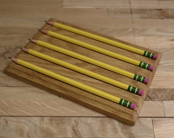 Hickory Wood Pencil Holder, Hardwood Pencil Holder